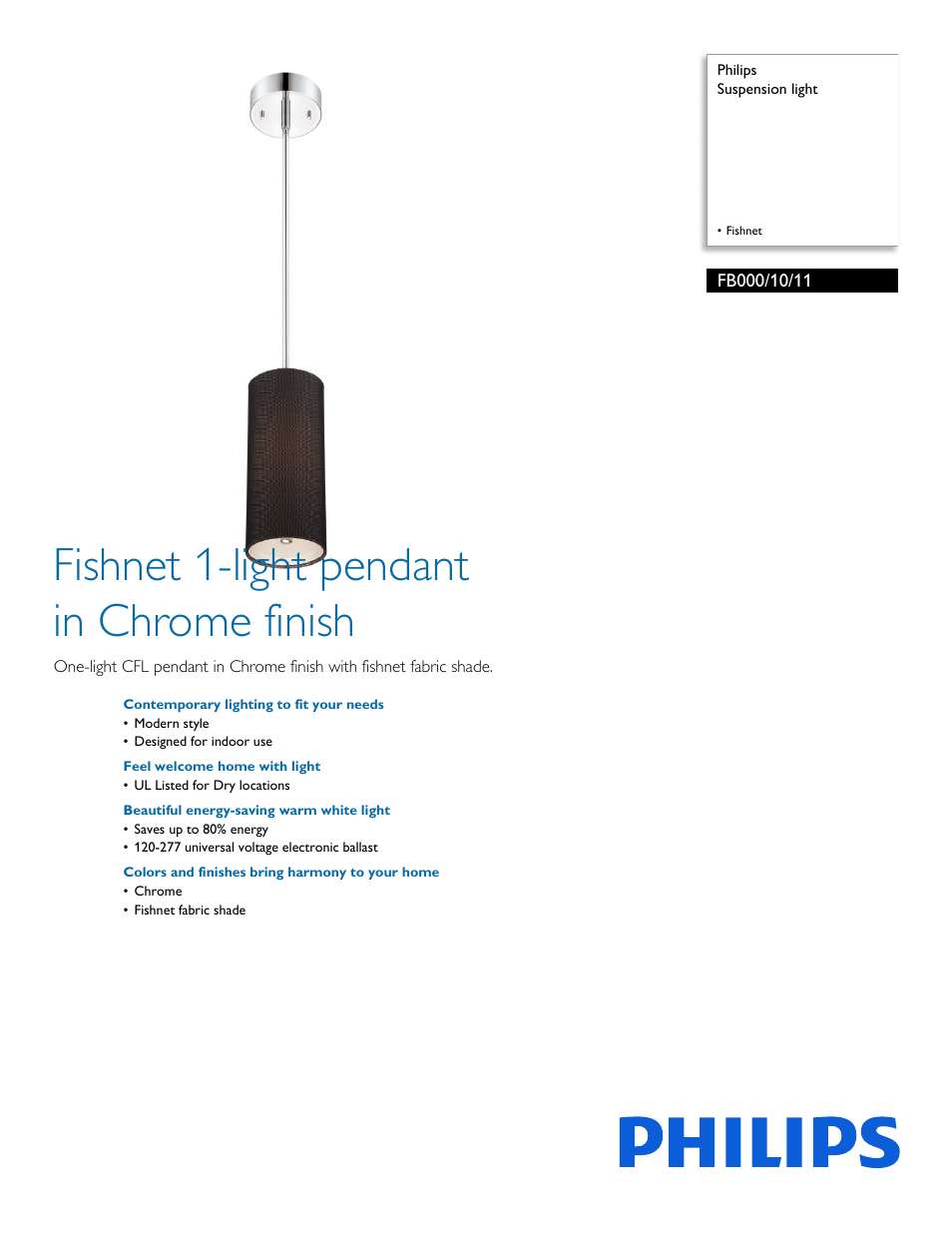 Philips FB0001011 User Manual | 2 pages