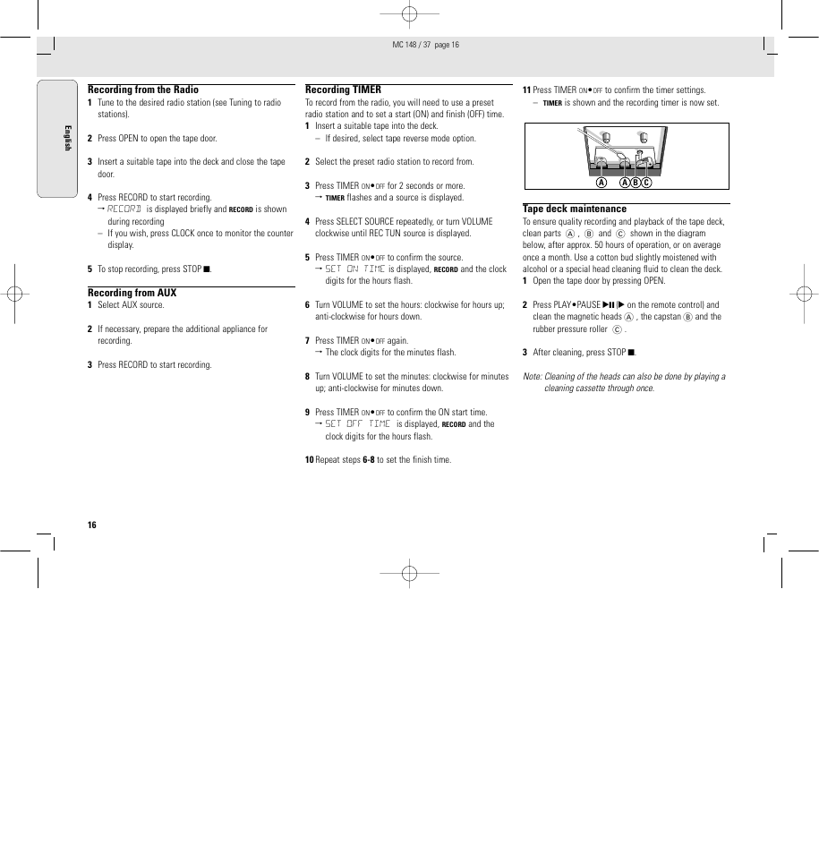 Philips MC148C-37 User Manual | Page 16 / 46