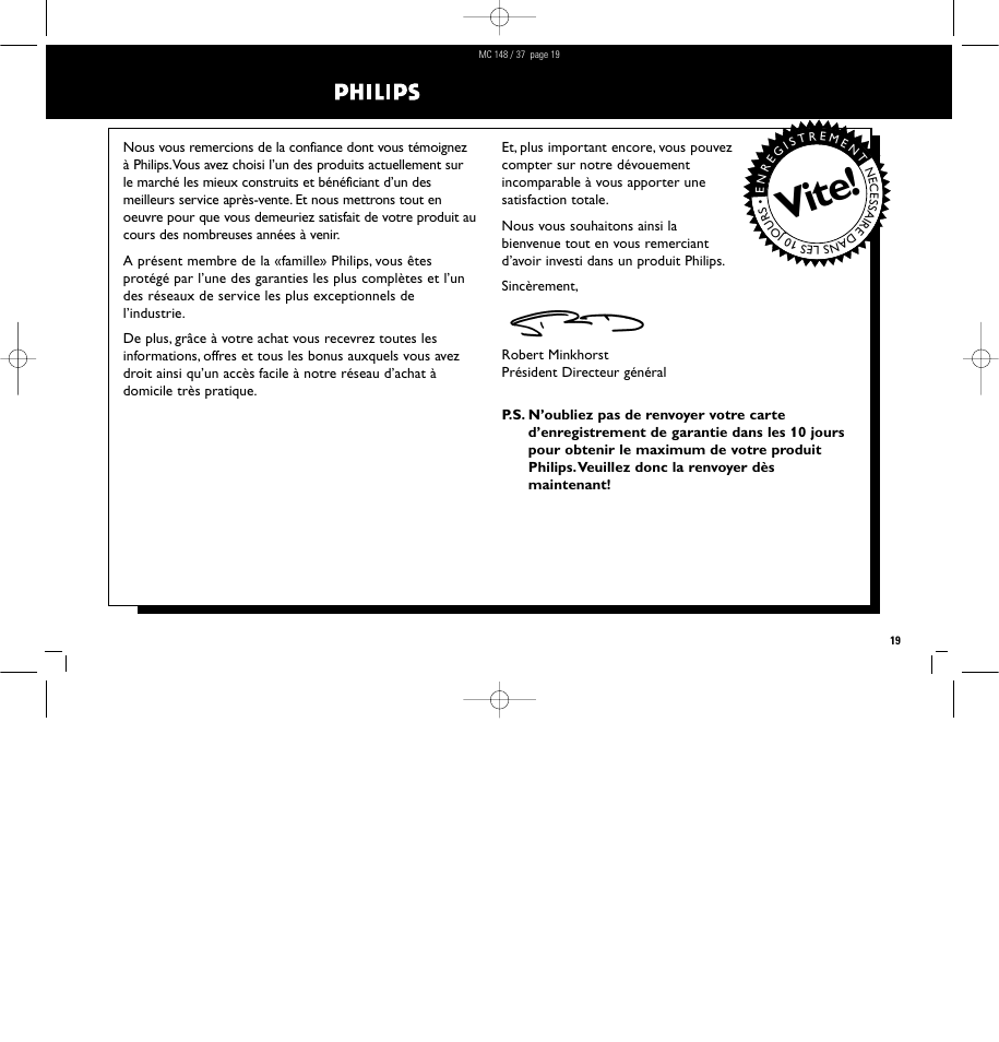 Vite | Philips MC148C-37 User Manual | Page 19 / 46