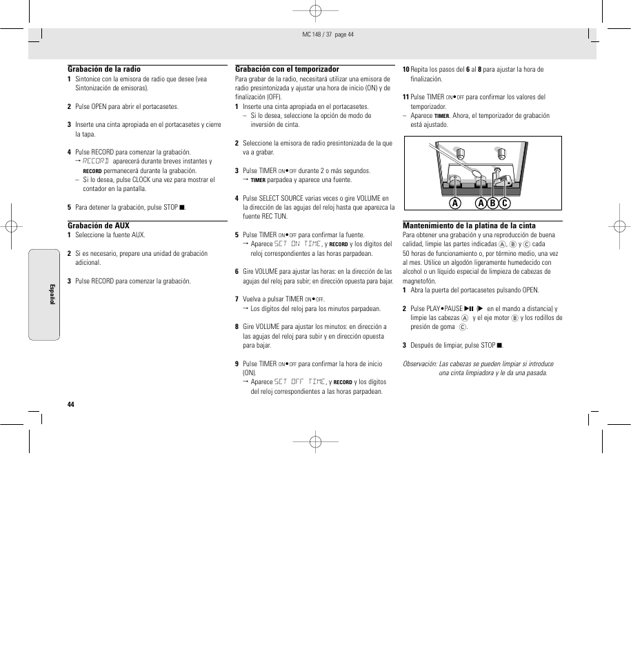 Philips MC148C-37 User Manual | Page 44 / 46