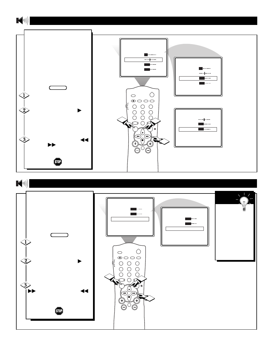 Sing the, Reble, Ass and | Alance, Ontrols, Ncredible, Urround, Eature, Or 2 3 1, Or right | Philips TS2779C User Manual | Page 22 / 40