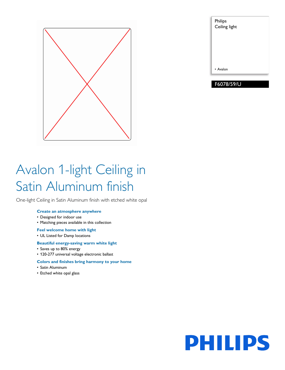 Philips F607859U User Manual | 2 pages