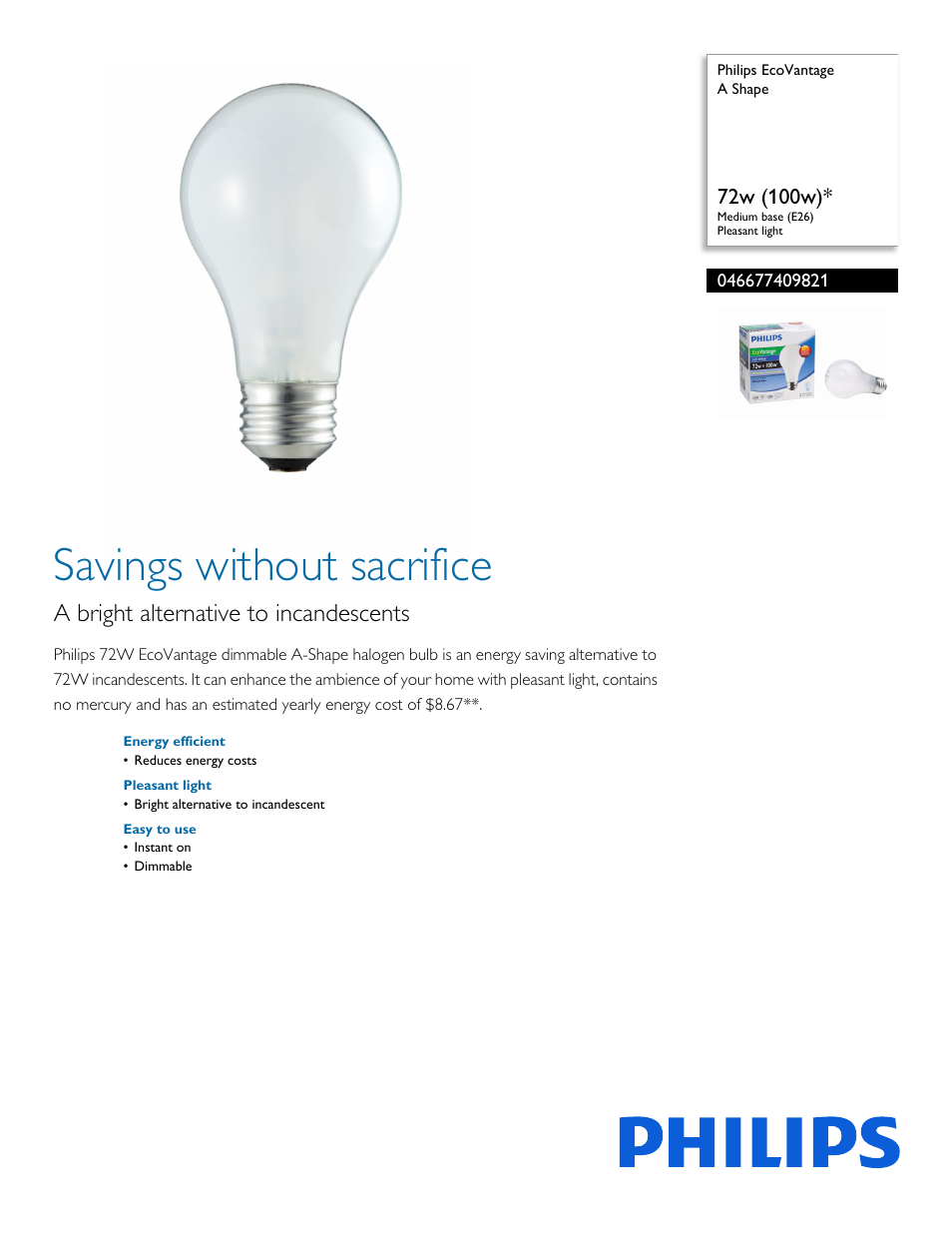 Philips 046677409821 User Manual | 2 pages