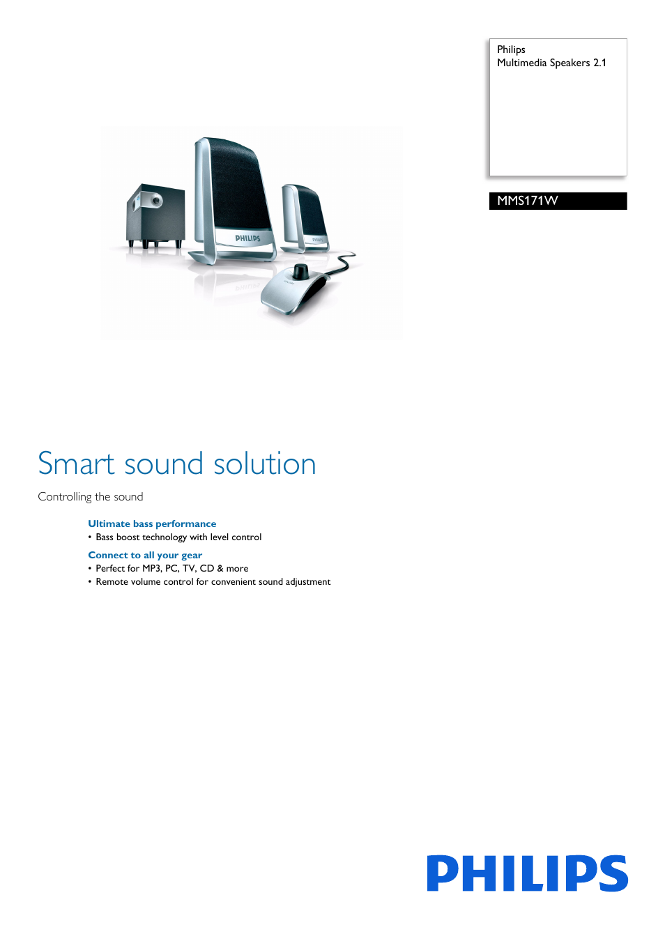 Philips MMS171W-17 User Manual | 2 pages