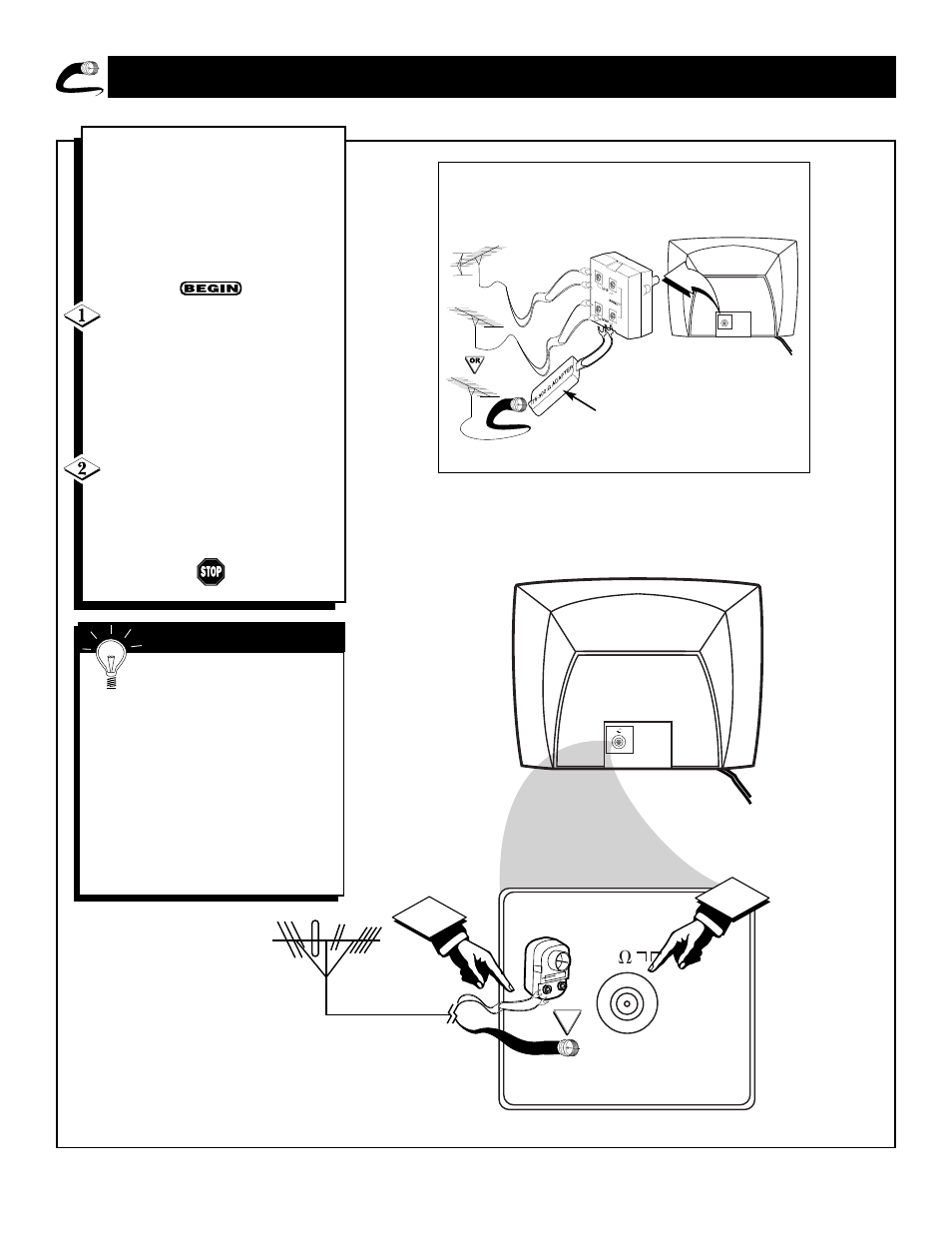 Tv (b, Tv c, Ooking | Asic, Ntenna, Onnections | Philips 19PS30C User Manual | Page 6 / 40