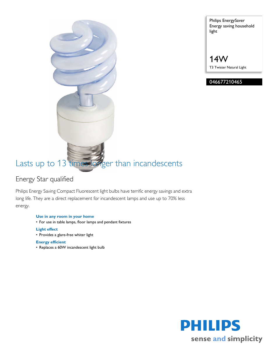 Philips 046677210465 User Manual | 2 pages