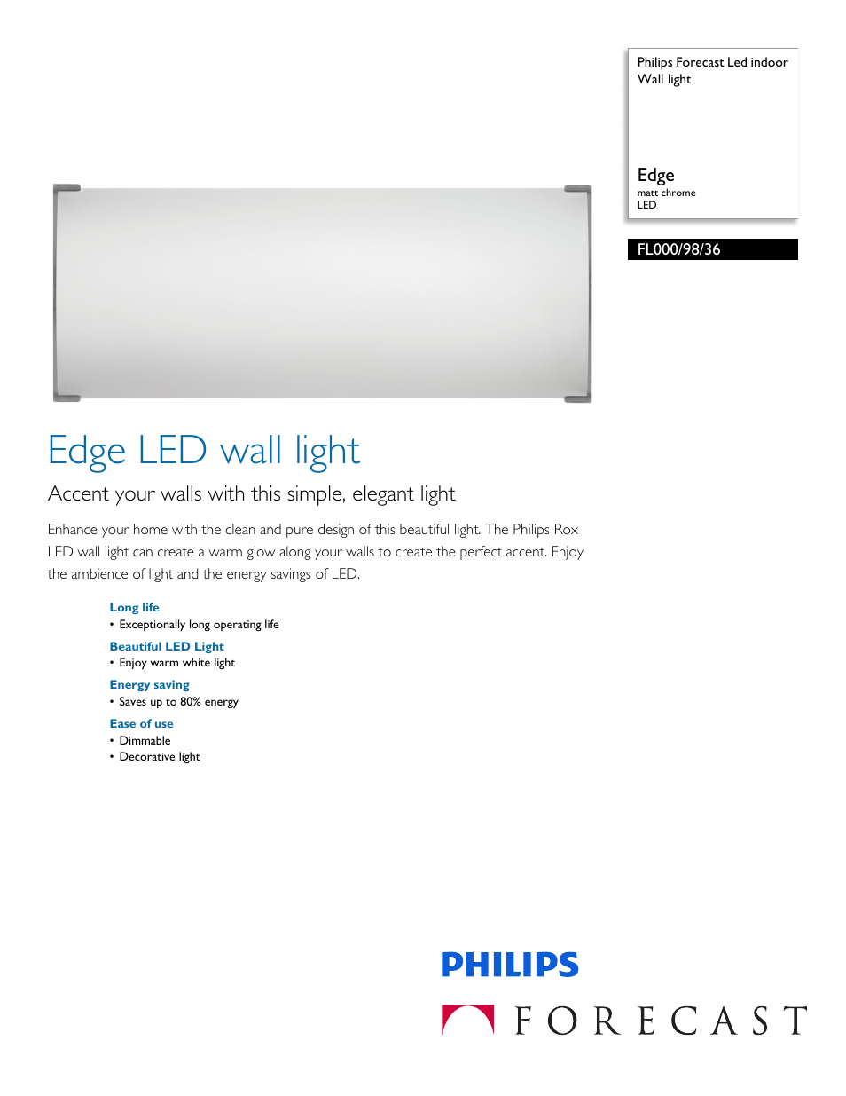 Philips FL0009836 User Manual | 2 pages