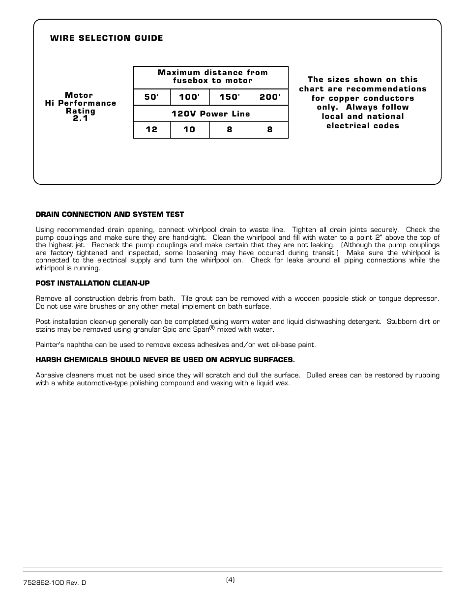 American Standard Cadet Elite 6' x 36 2773E Series User Manual | Page 4 / 4