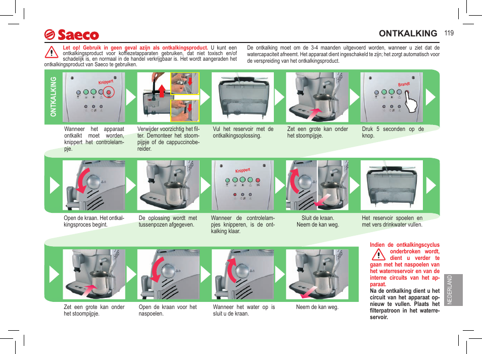 Ontkalking | Philips 10000071 User Manual | Page 119 / 128