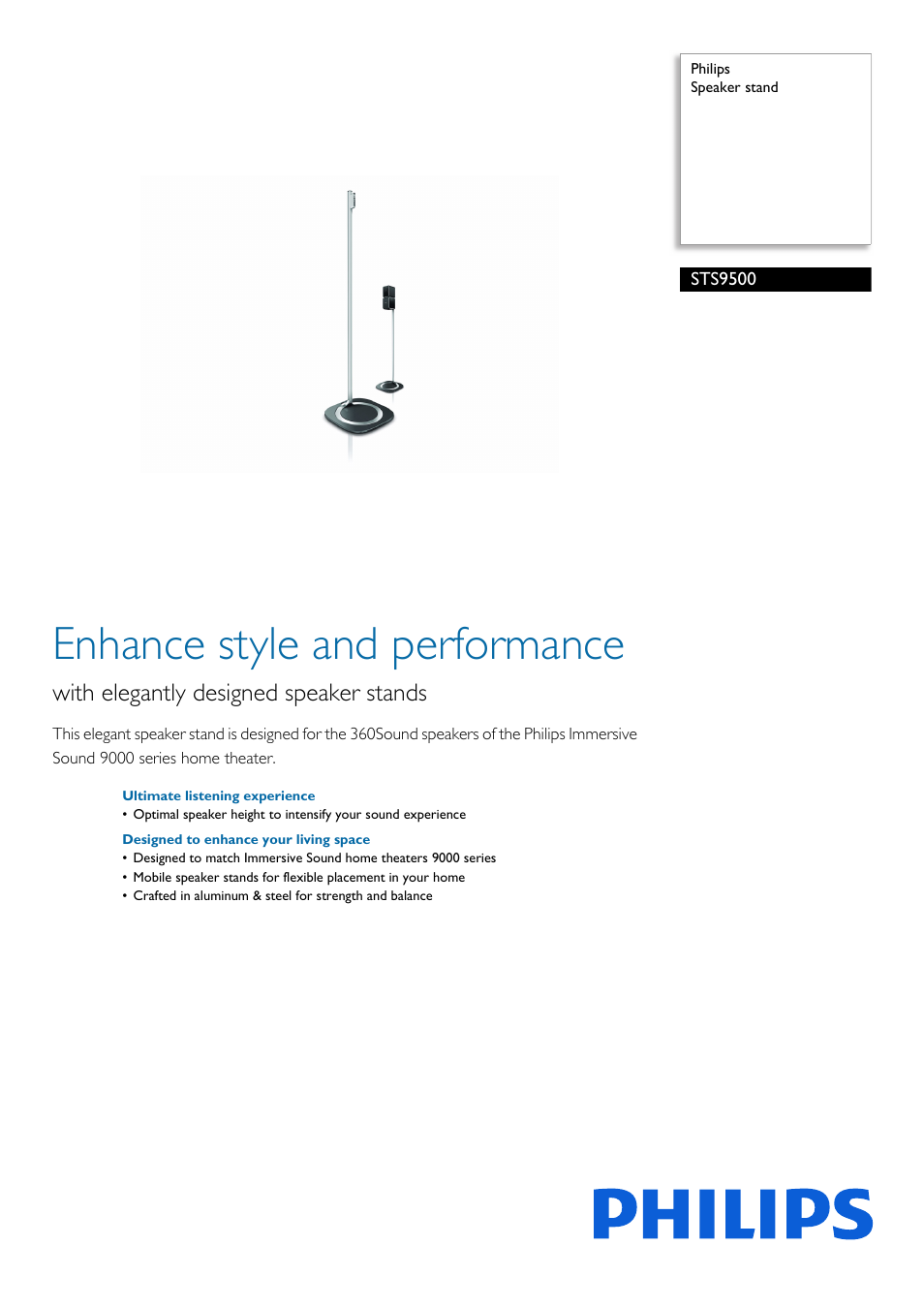 Philips STS9500-00 User Manual | 2 pages