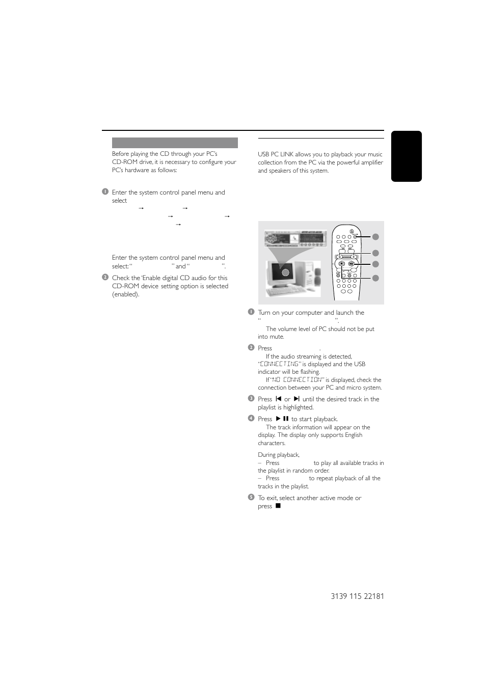 Usb pc link | Philips MC-M570-37 User Manual | Page 15 / 26