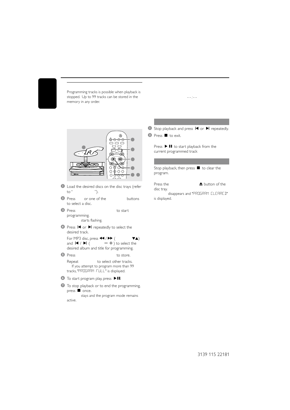 Disc operations | Philips MC-M570-37 User Manual | Page 20 / 26