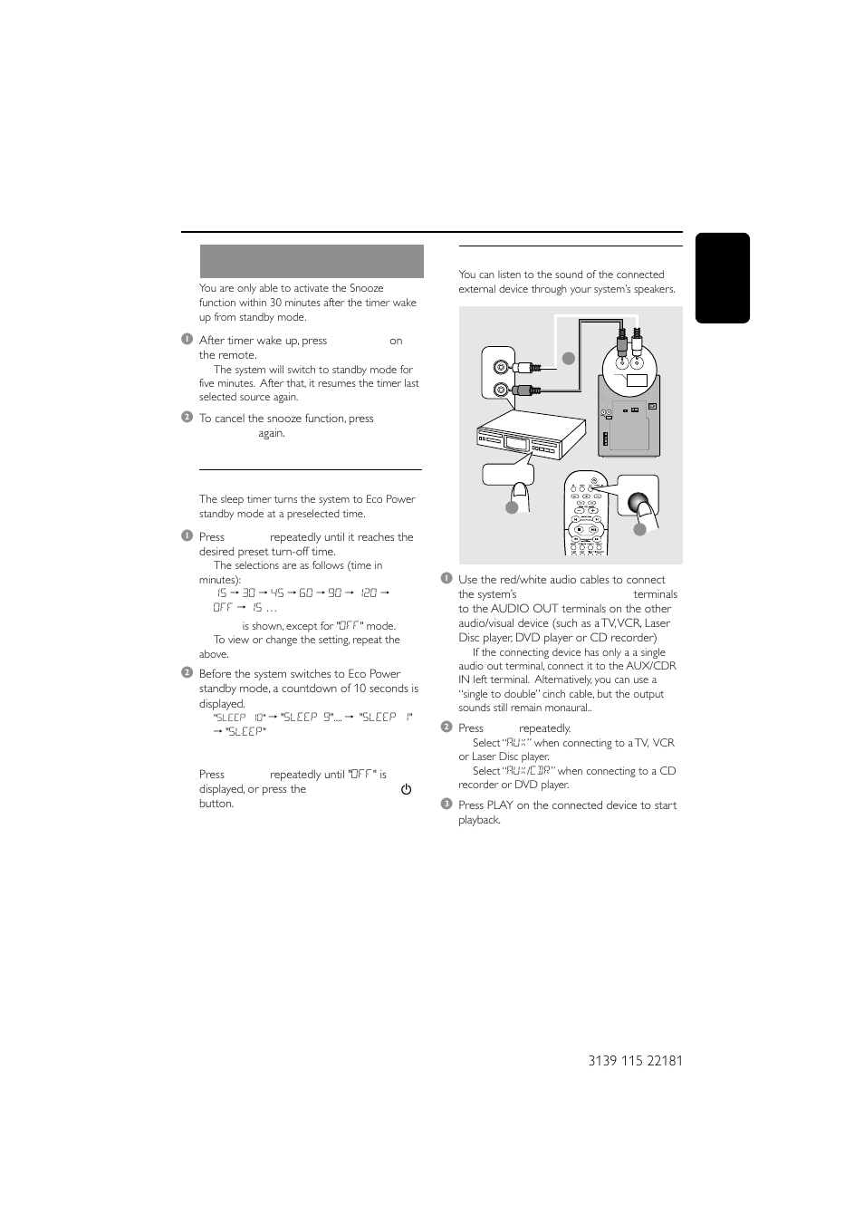 Timer operations other connection, Play | Philips MC-M570-37 User Manual | Page 23 / 26