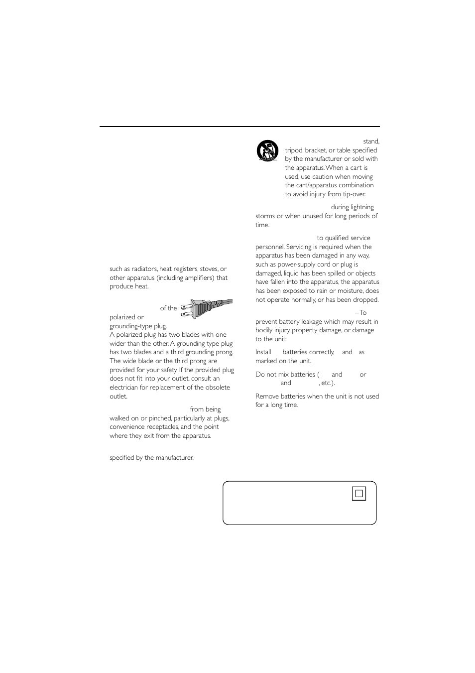Important safety instructions, Caution | Philips MC-M570-37 User Manual | Page 6 / 26