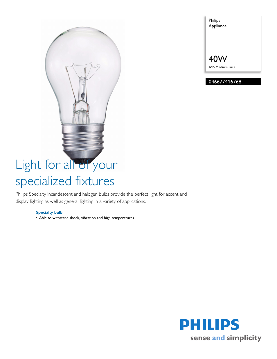 Philips 046677416768 User Manual | 2 pages