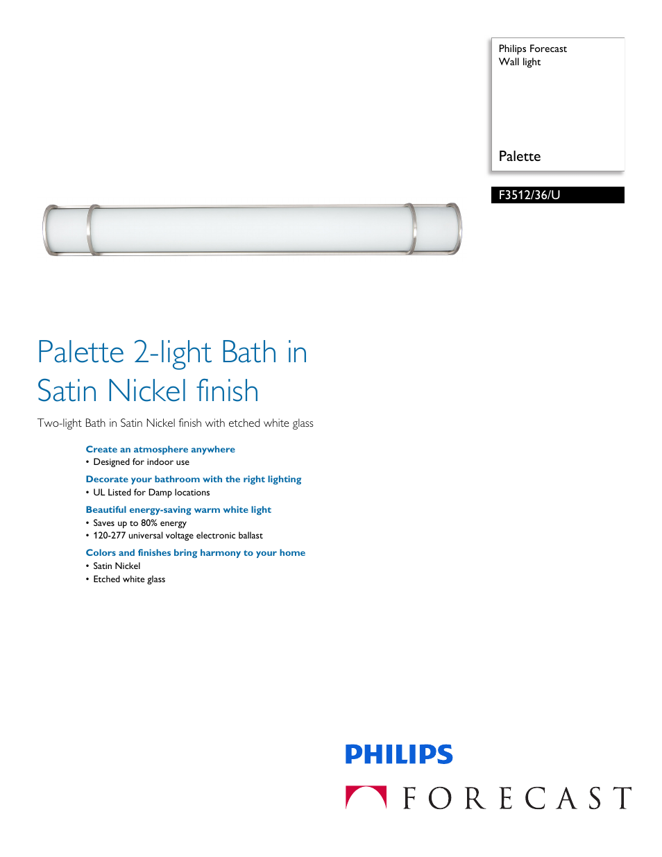 Philips F351236U User Manual | 2 pages