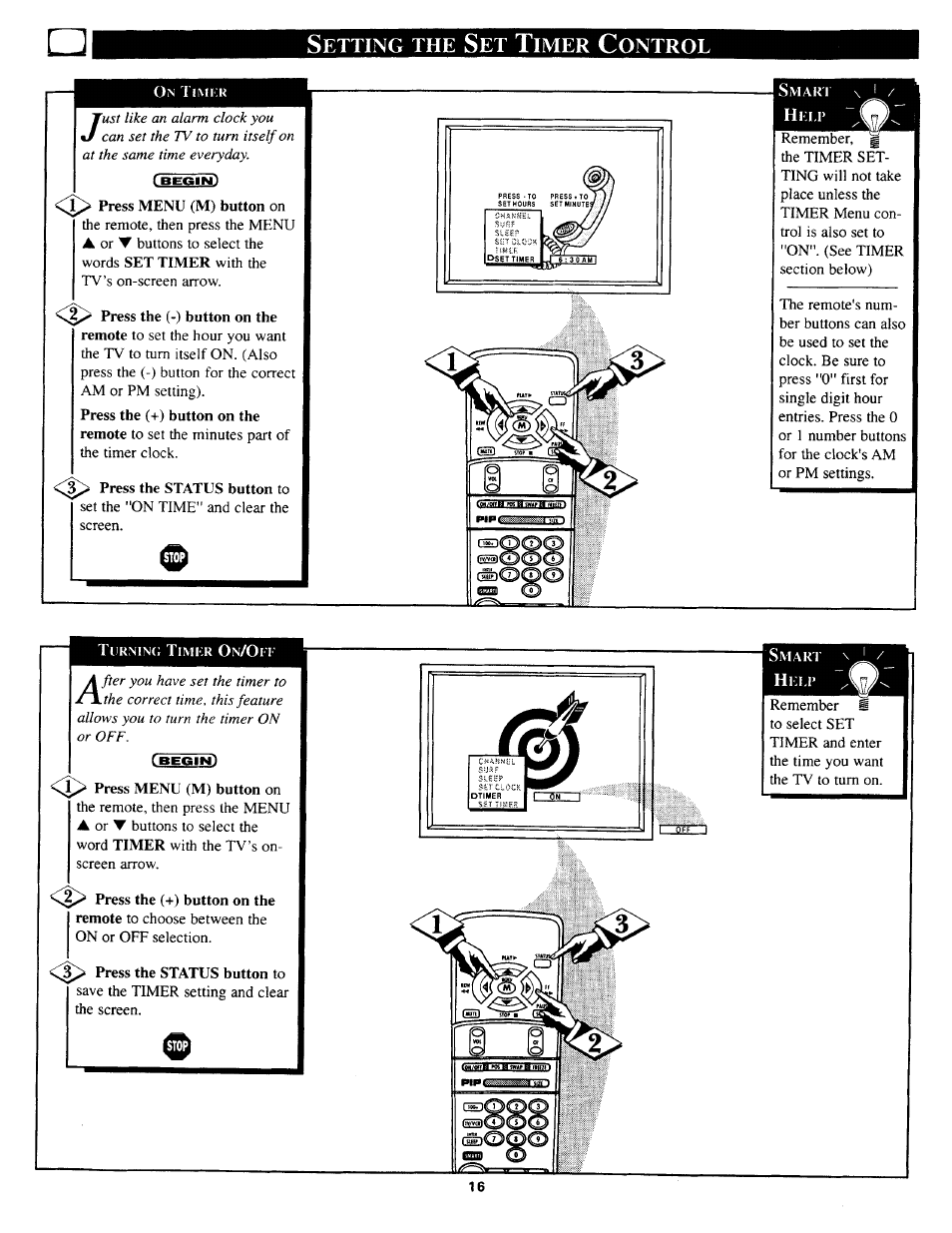 Press menu (m) button on, Press the status button to | Philips TP3669C User Manual | Page 16 / 40