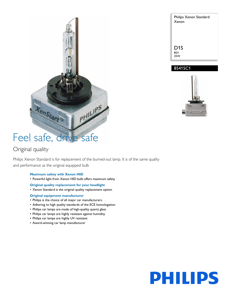 Philips 85415C1 User Manual | 3 pages