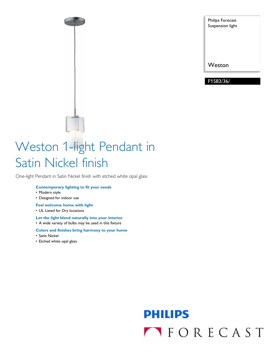 Philips F158336 User Manual | 2 pages
