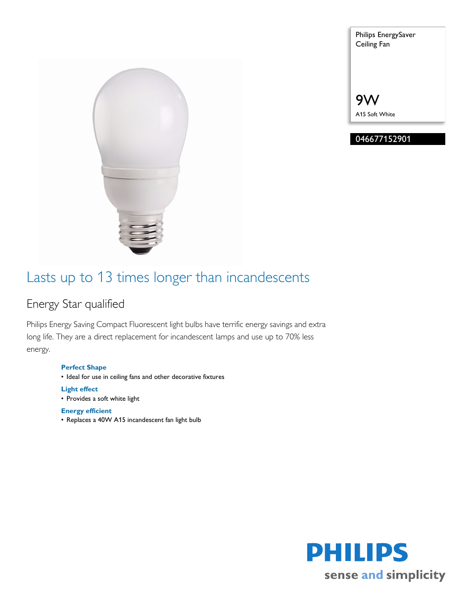 Philips 046677152901 User Manual | 2 pages