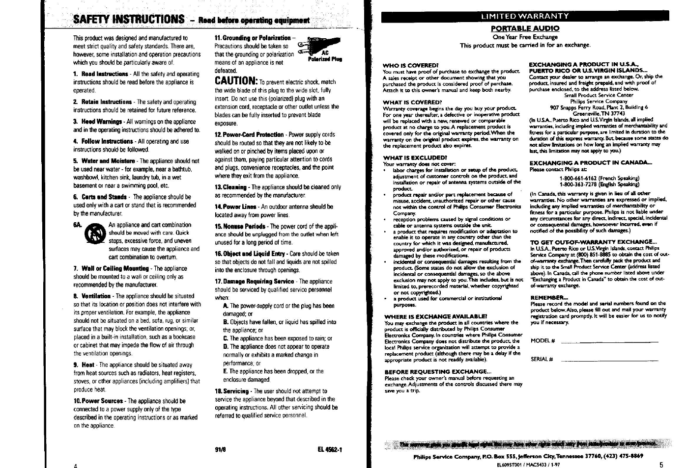 Safety тшу1стю11, Safety тшу 1 стю 11, Caution | Philips AZ1010-17 User Manual | Page 2 / 7
