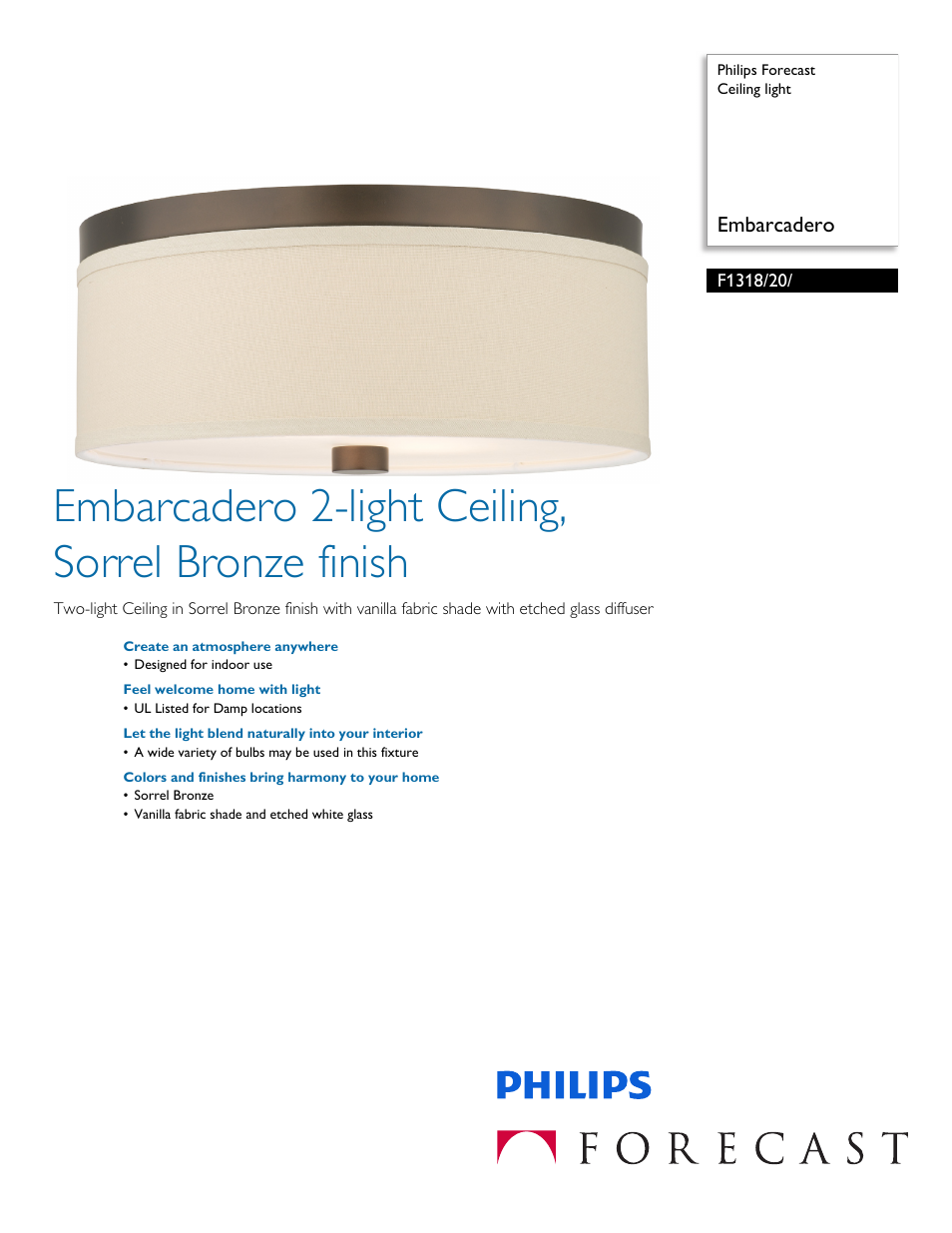 Philips F131820 User Manual | 2 pages