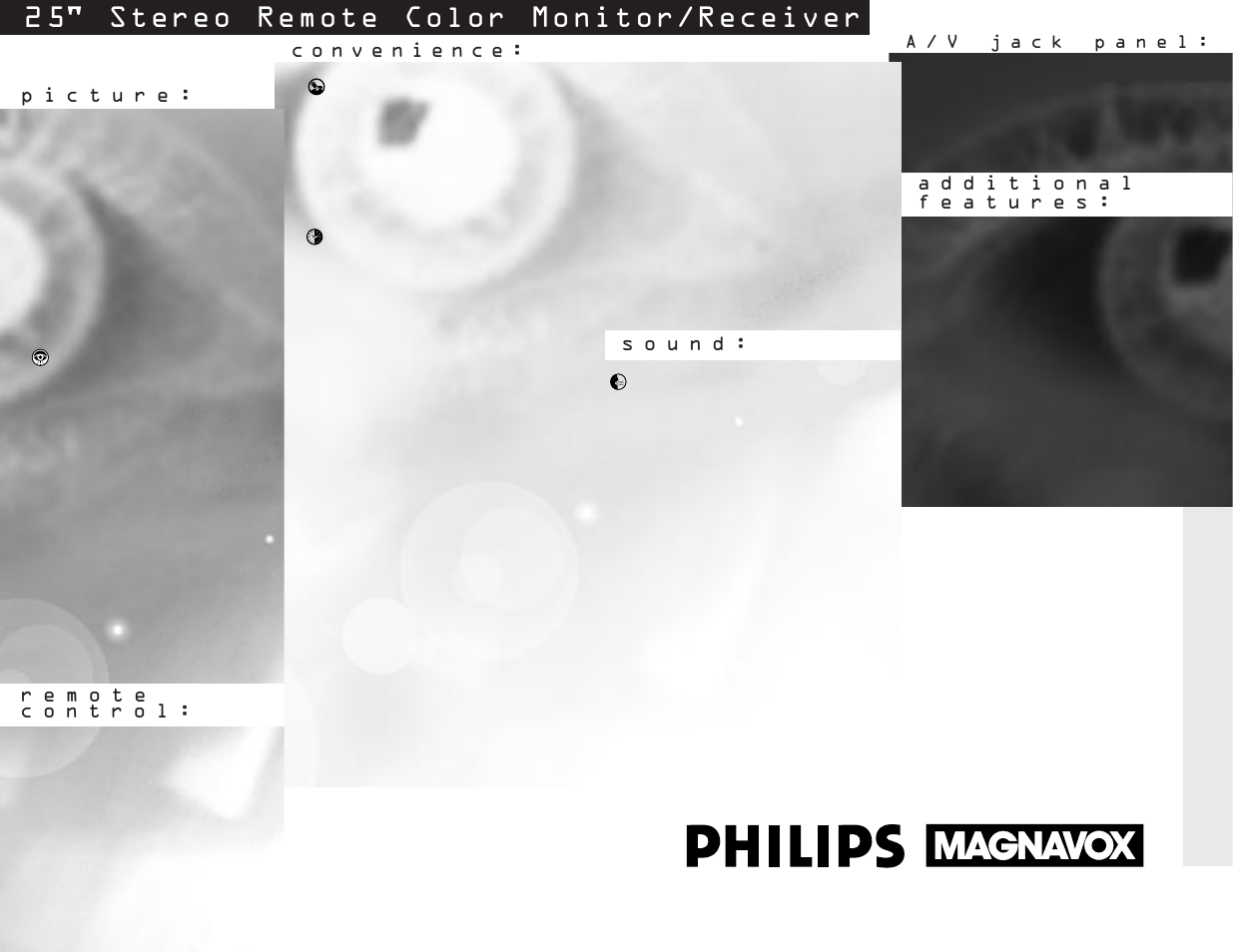 Tp2576c, 2 5" stereo remote color monitor/receiver | Philips COLOR TV 25 INCH TABLE User Manual | Page 2 / 2