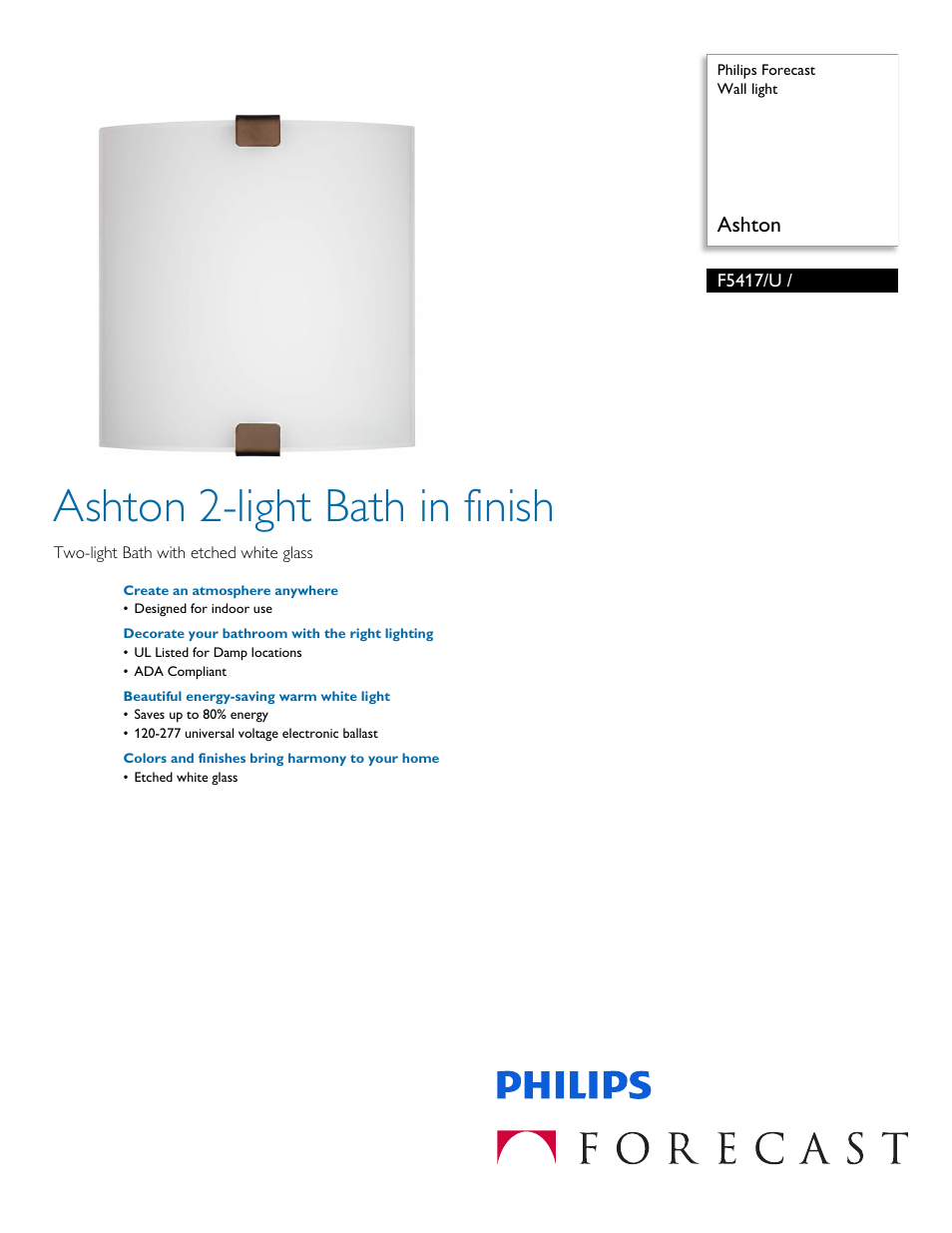 Philips F5417U User Manual | 2 pages