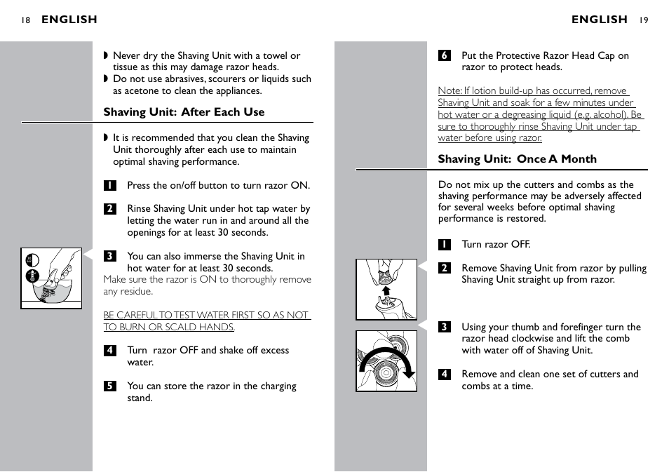 Philips Norelco NIVEA NIVEA FOR MEN razor HS8420 with battery indicator User Manual | Page 10 / 13