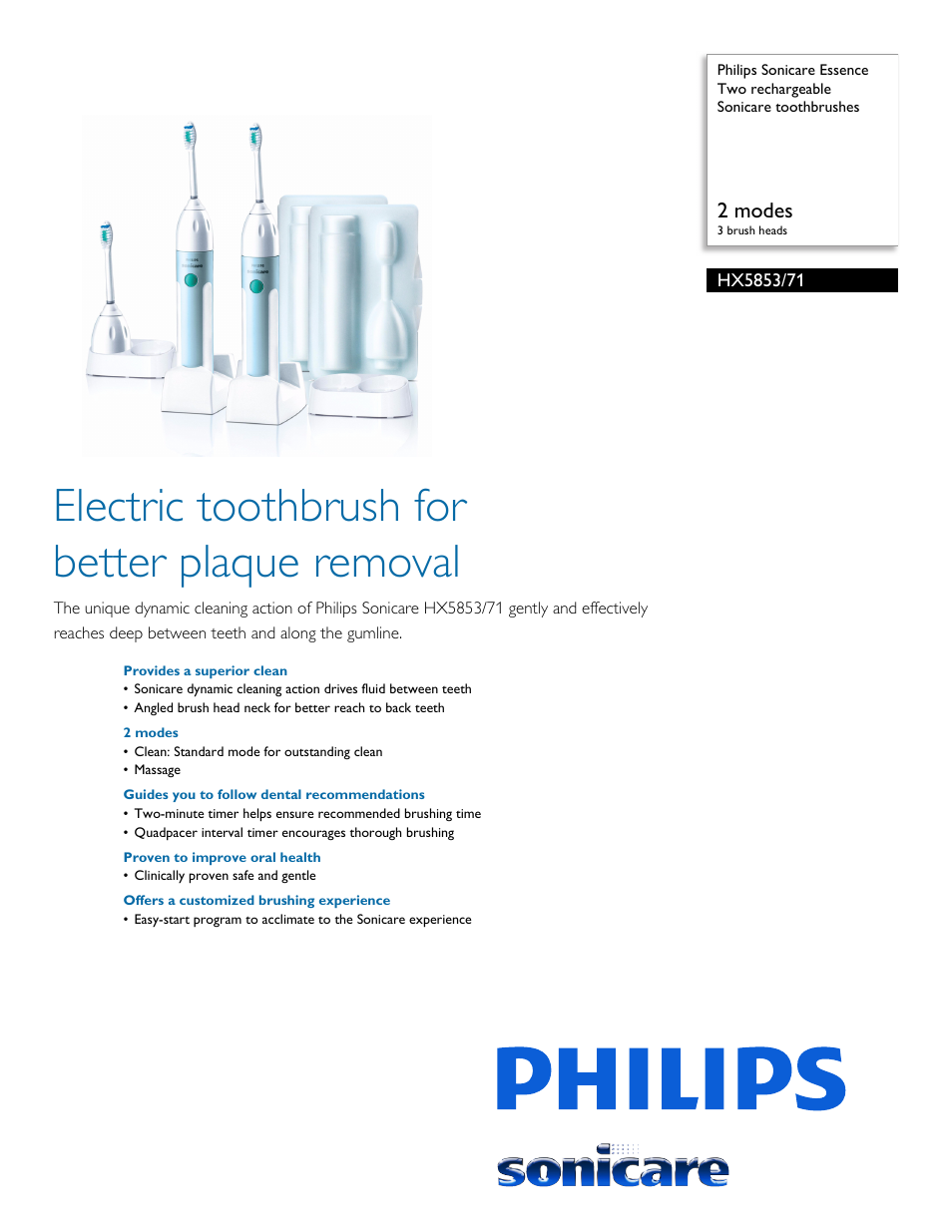 Philips HX5853-71 User Manual | 2 pages