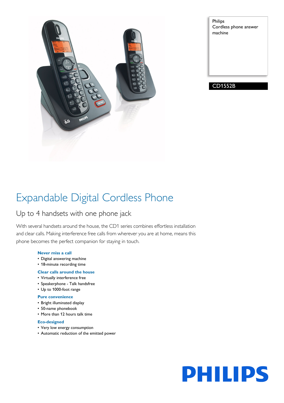 Philips CD1552B-17 User Manual | 2 pages