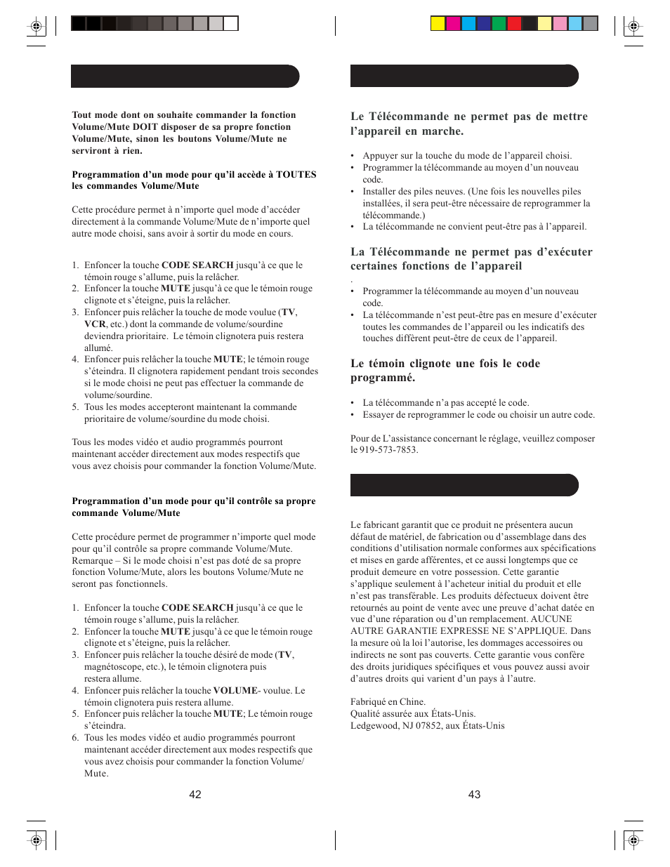 Dépannage, Configuration (suite), Garantie a vie limitée | Philips SRU5100-27 User Manual | Page 22 / 23