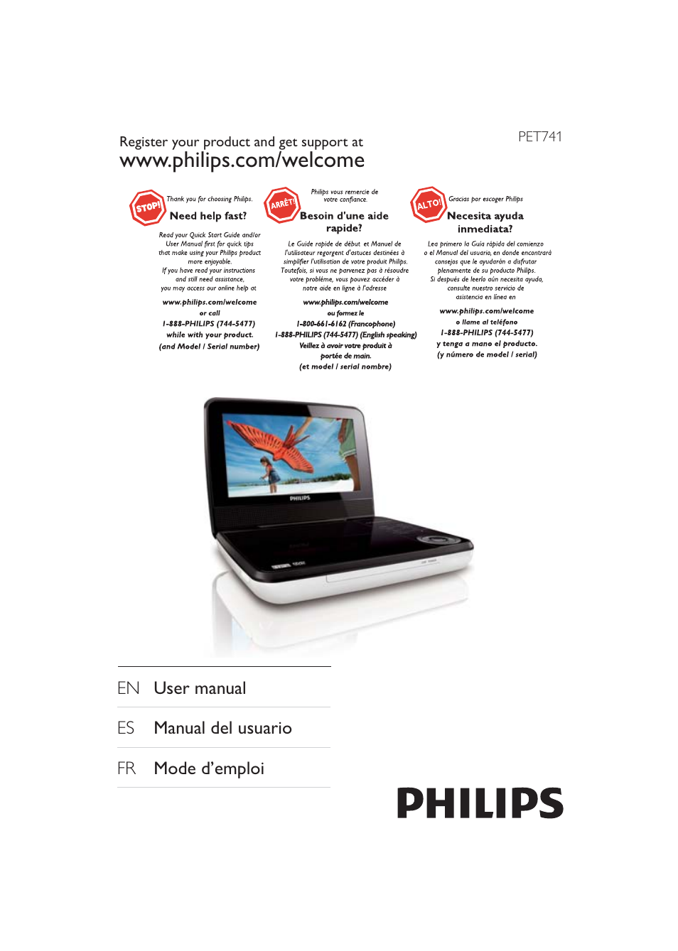 Philips PET741W-17 User Manual | 19 pages