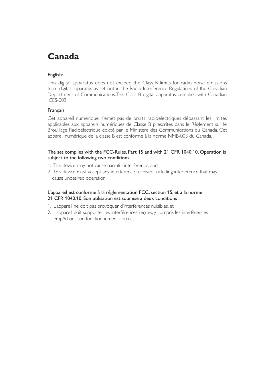 Canada | Philips PET741W-17 User Manual | Page 2 / 19