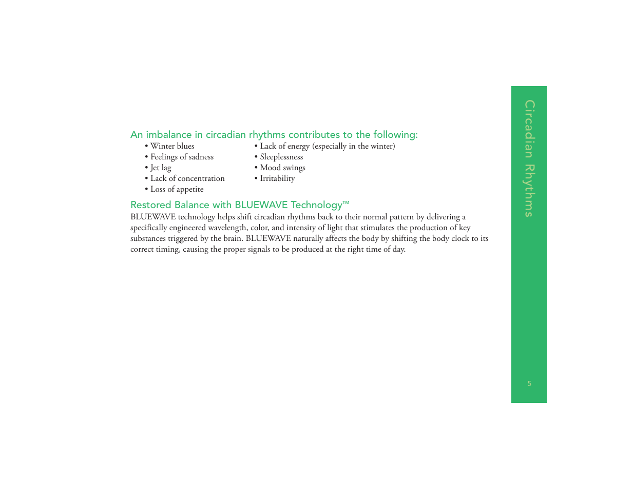 Cir cadian rhythms | Philips goLITE M2 HF3230 User Manual | Page 7 / 18
