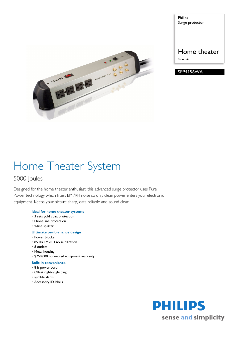 Philips SPP4156WA-17 User Manual | 2 pages