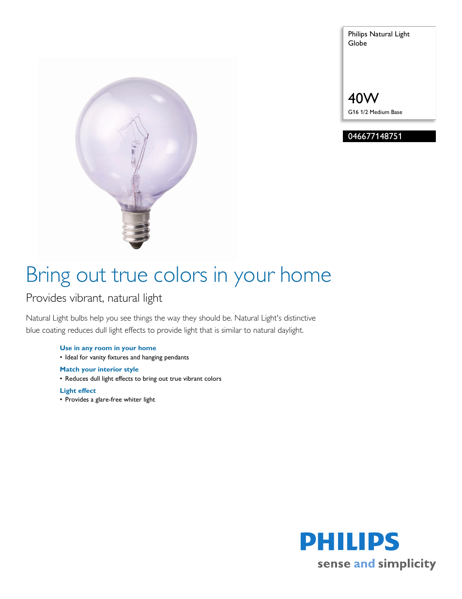 Philips 046677148751 User Manual | 2 pages