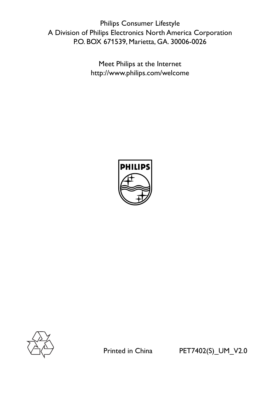 Philips PET7402-37B User Manual | Page 25 / 25