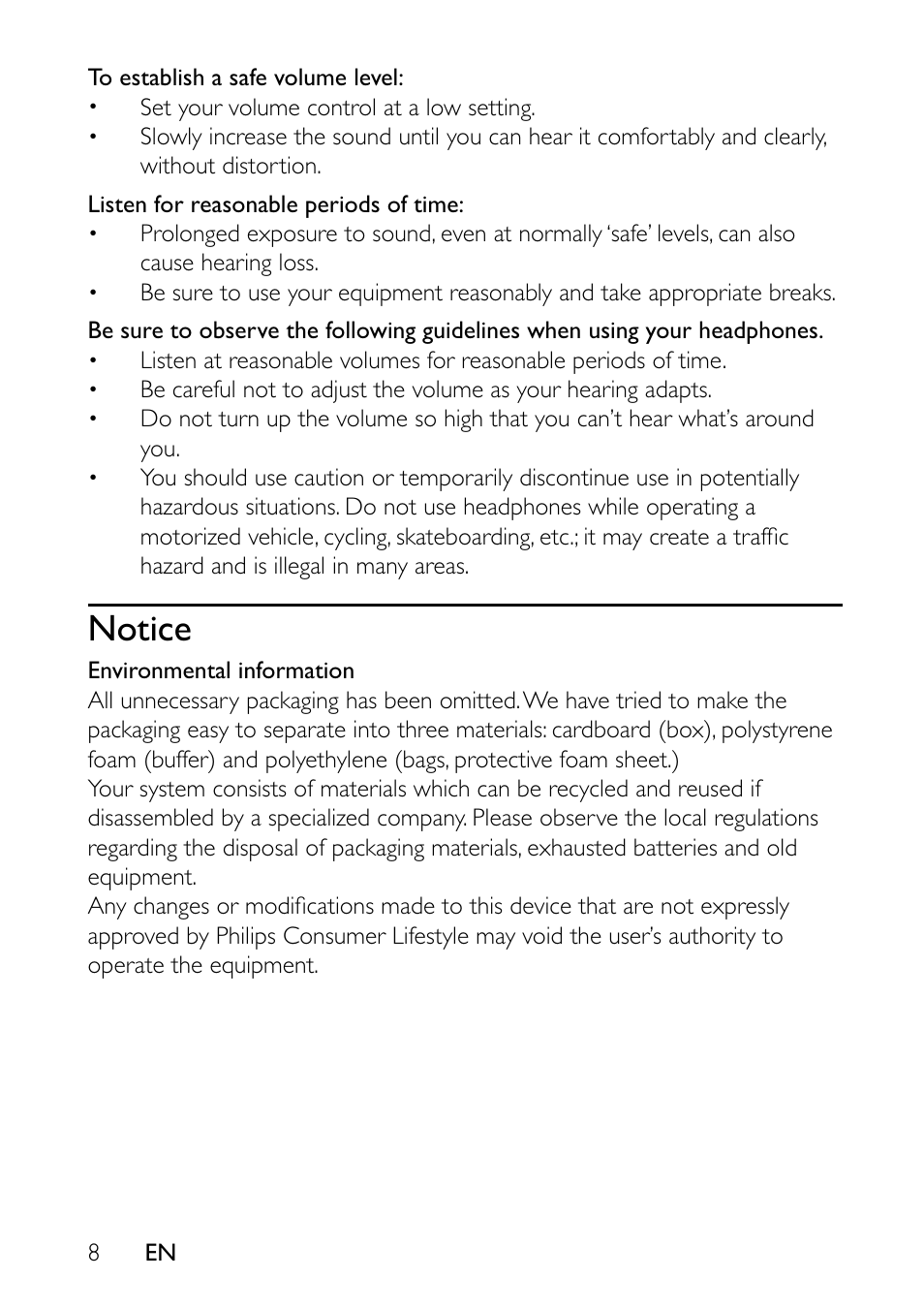 Notice | Philips PET7402-37B User Manual | Page 8 / 25