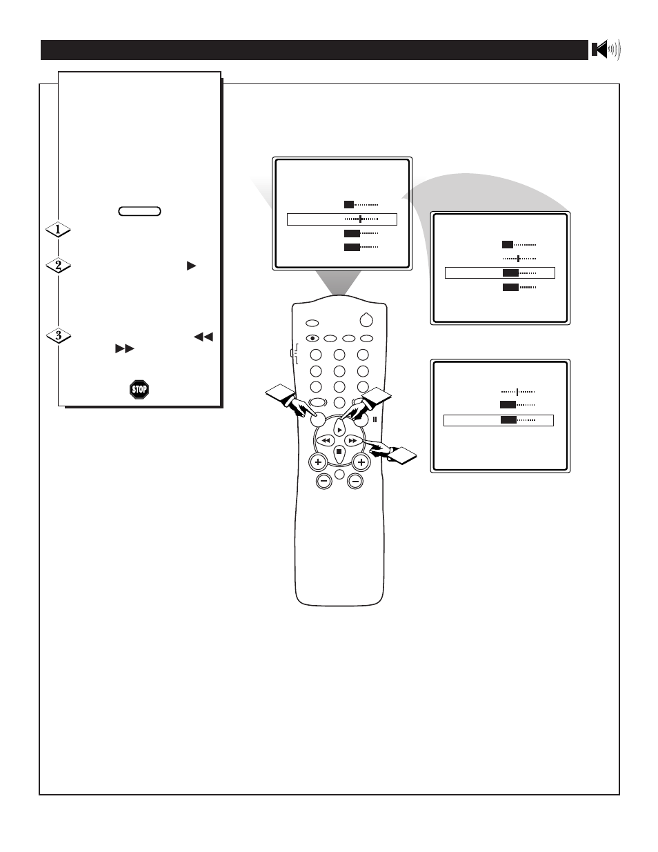 Or 2 3 1, Sing the, Alance | Reble, Ontrols | Philips 20PT30B User Manual | Page 21 / 40