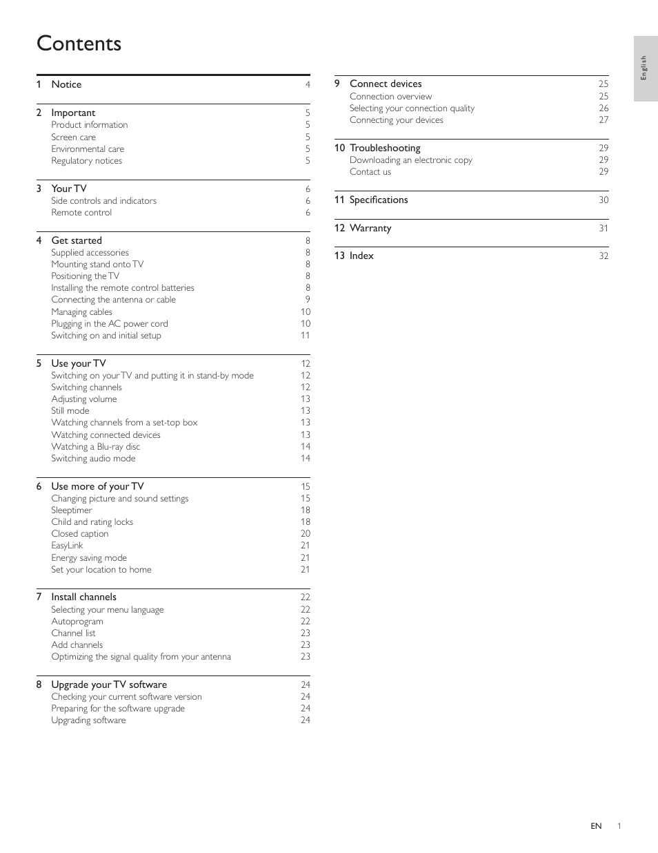 Philips 32PFL3505D-F7 User Manual | Page 2 / 34