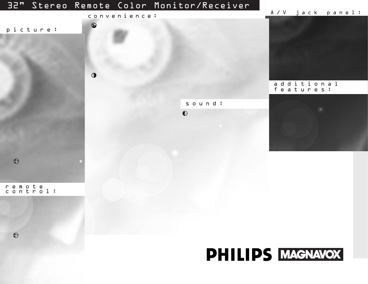 Mx3290b, 32" stereo remote color monitor/receiver | Philips MX3290B User Manual | Page 2 / 2