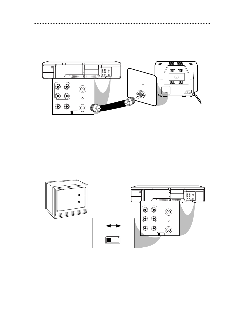 Ch3 ch4, Ch3 / ch4 switch, Plug in the power cords of the tv and the vcr | Ch 4 or ch 3 | Philips VR674CAT User Manual | Page 7 / 65