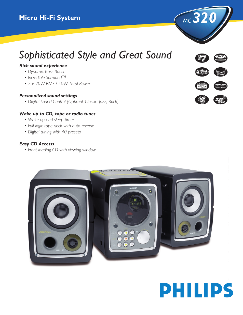 Philips MC-320-37 User Manual | 2 pages