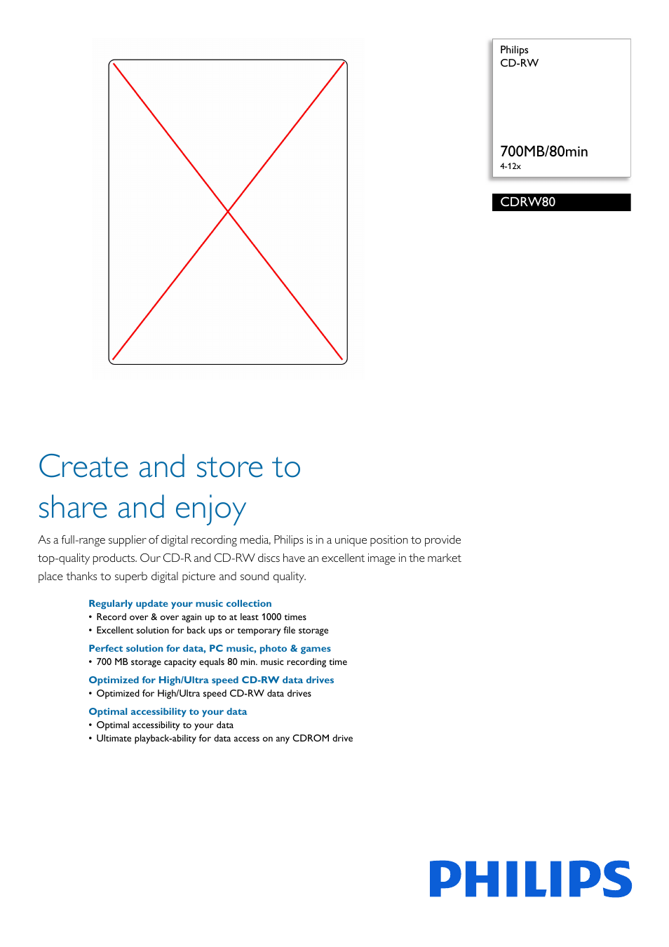 Philips CDRW80-546 User Manual | 2 pages