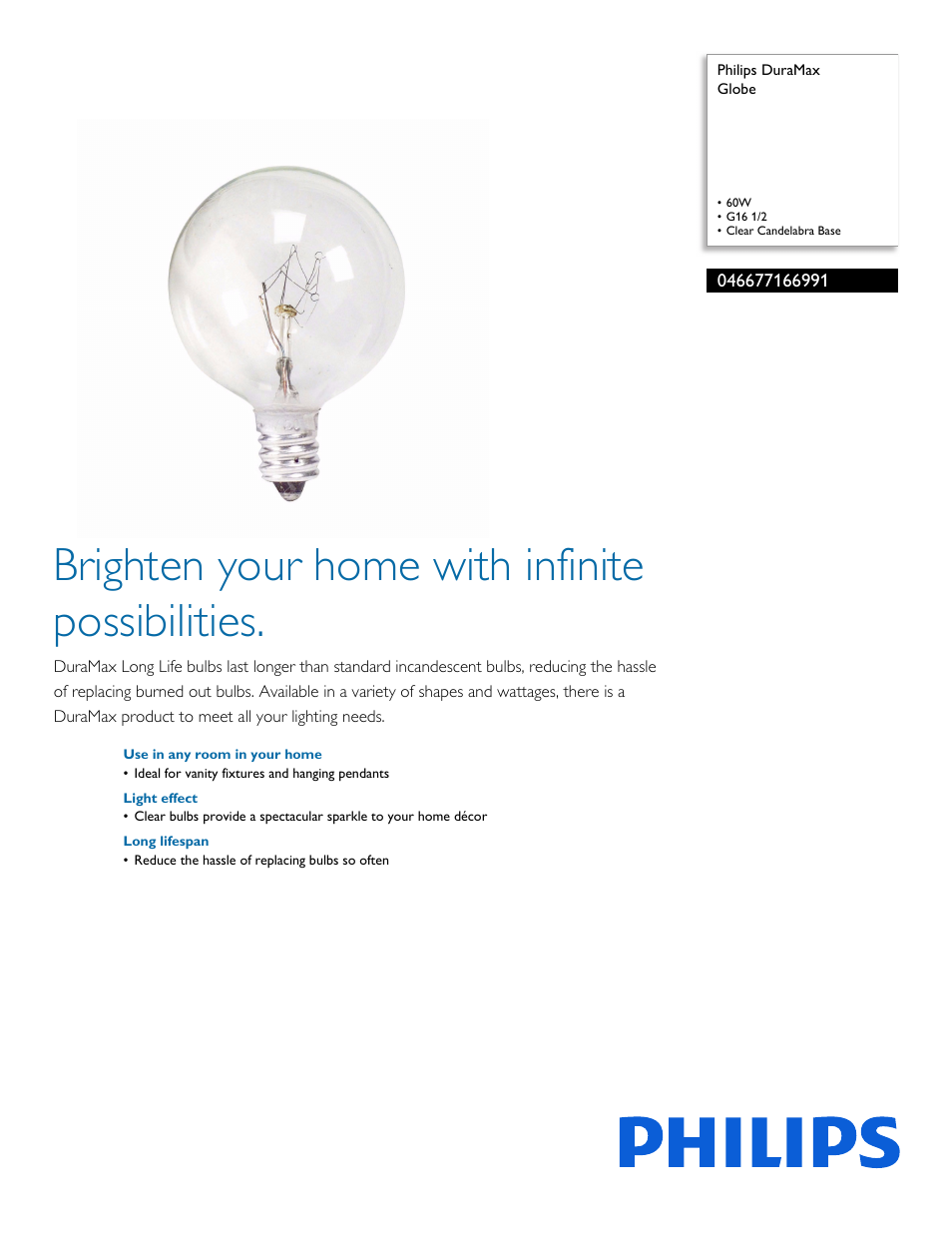 Philips 046677166991 User Manual | 2 pages