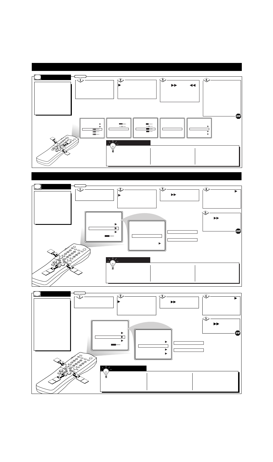 Menu c, Etting, Elevision | Or the, Irst, Ow to, Se the, S onscreen, Ontrols, Clock | Philips PS1966C User Manual | Page 3 / 4