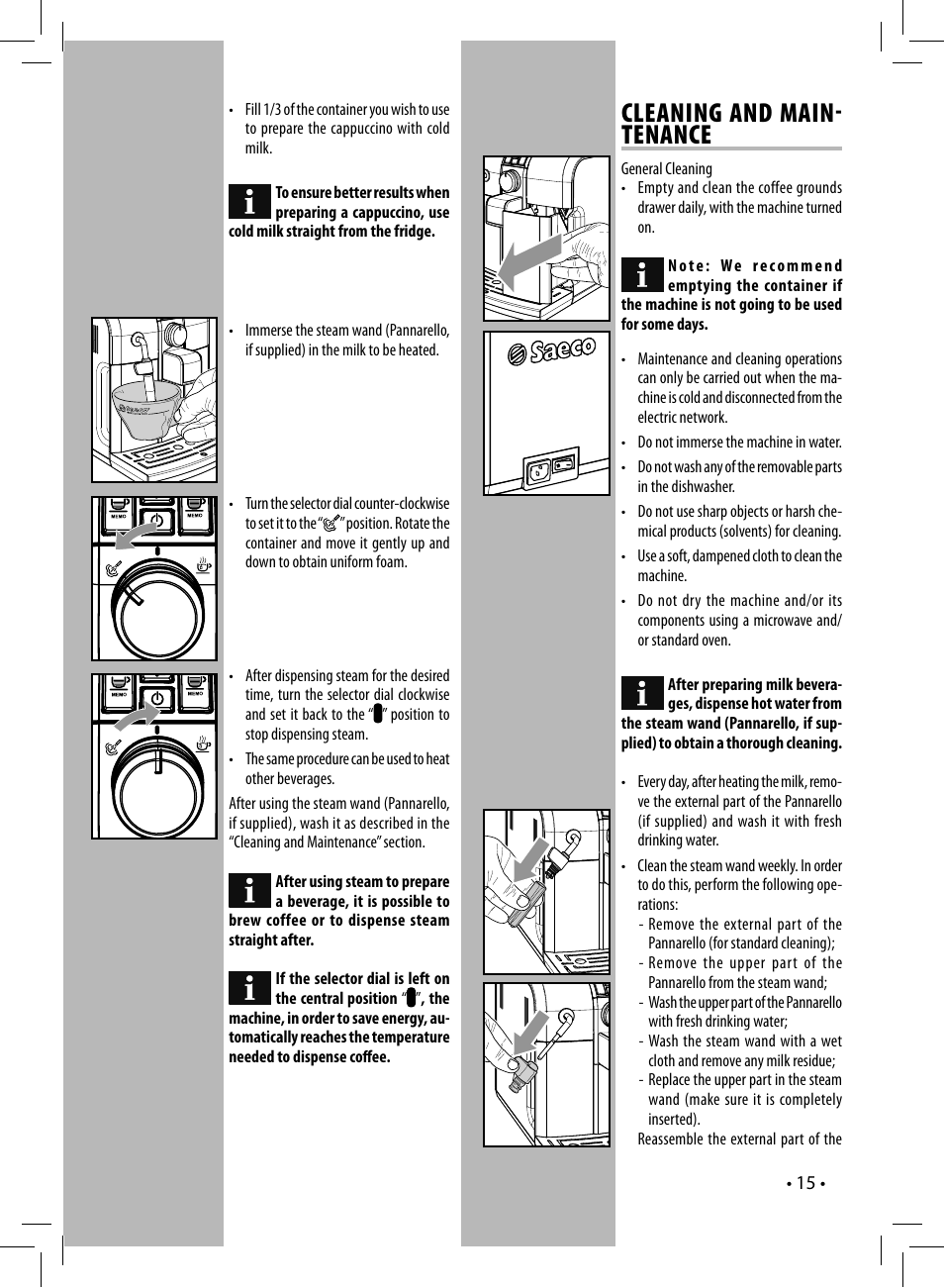 Cleaning and main- tenance | Philips HD8833-47 User Manual | Page 15 / 28