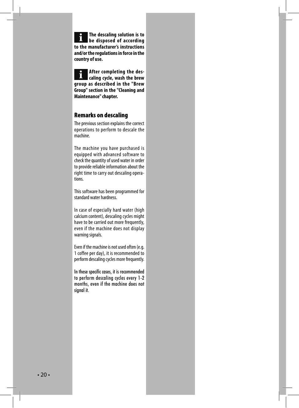 Remarks on descaling | Philips HD8833-47 User Manual | Page 20 / 28