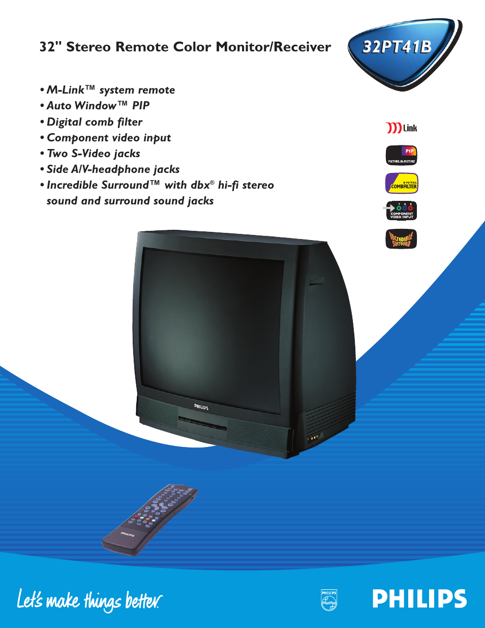 Philips 32PT41B User Manual | 2 pages
